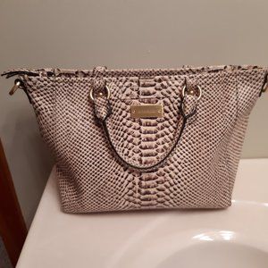 Brahmin Black/White Leather Shoulder Purse/Handbag